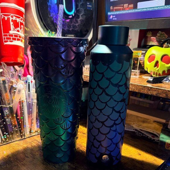 Starbucks Mermaid Venti Tumbler & Water Bottle - NEW - Picture 5 of 5